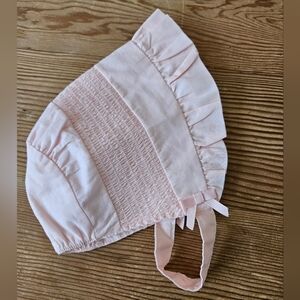 Janie and Jack Soft Pink Baby Bonnet